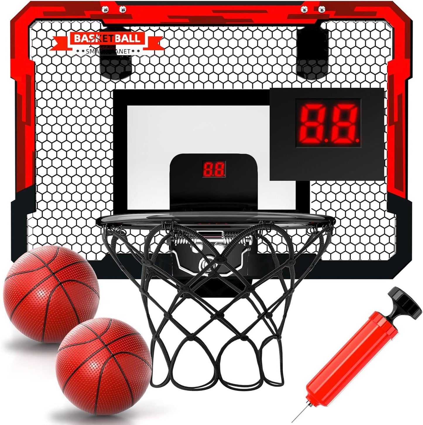 Basketbala Ĉapo Endoma, Mini Basketbala Ĉapo kun 4 Pilkoj, Basketbalaj Ludiloj