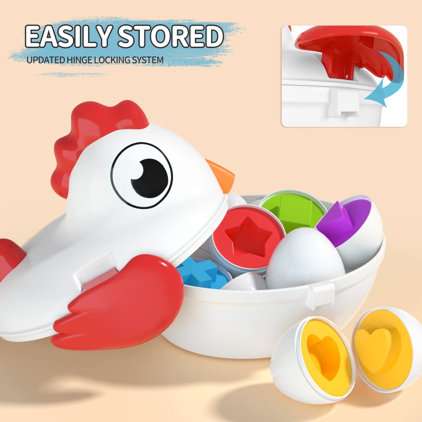 Easter Egg Toys - Color-matching game shape classification with 6 toy eggs