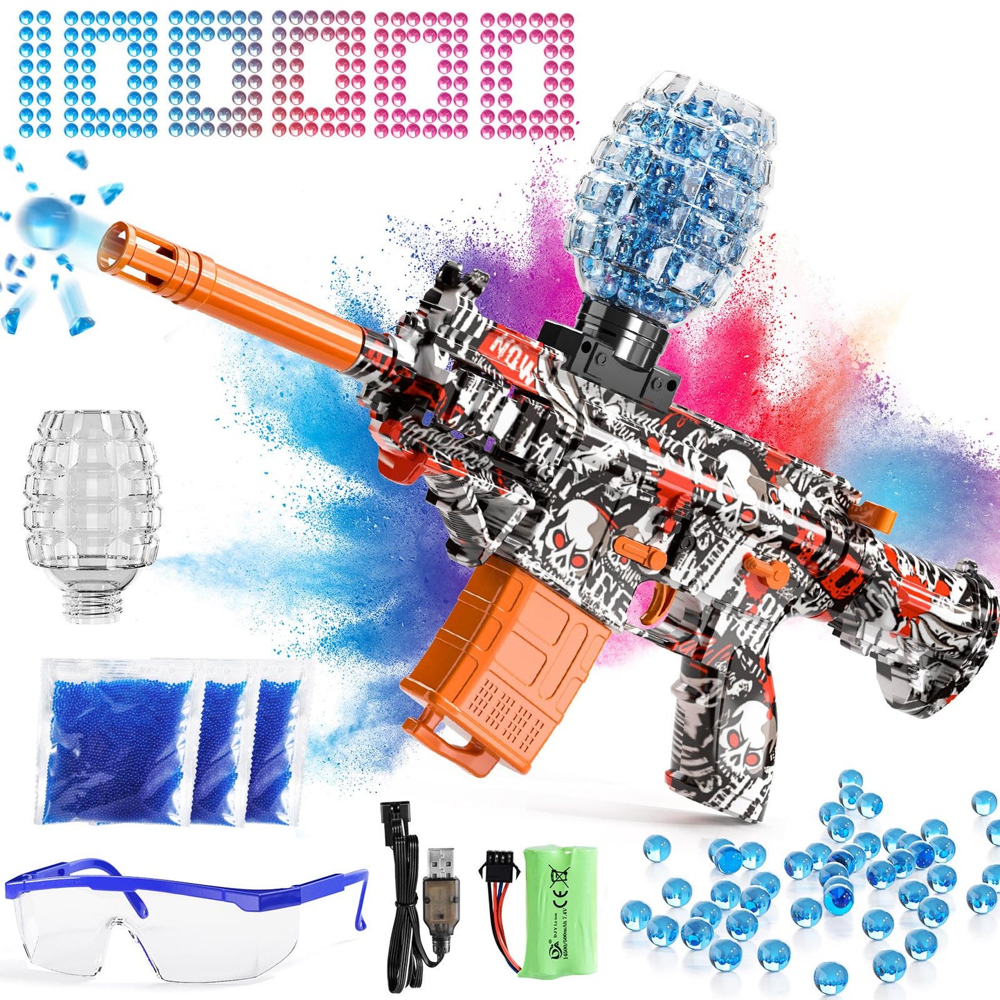 Automatic splash ball toys for outdoor activities, summer game party gifts, small electric gel ball toys