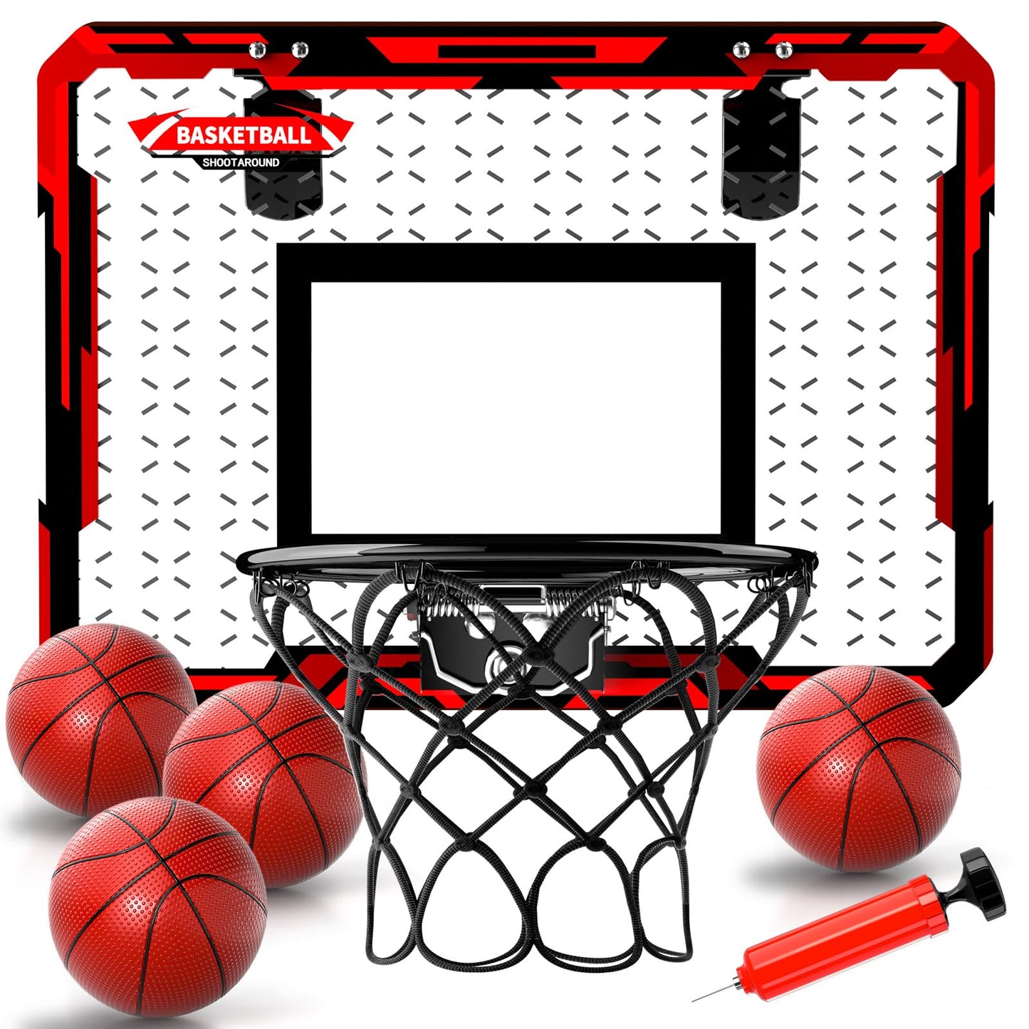 Basketbala Ĉapo Endoma, Mini Basketbala Ĉapo kun 4 Pilkoj, Basketbalaj Ludiloj