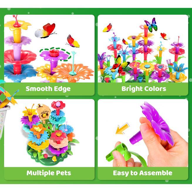 Garden building toys, upgraded DIY building stacking toys.
