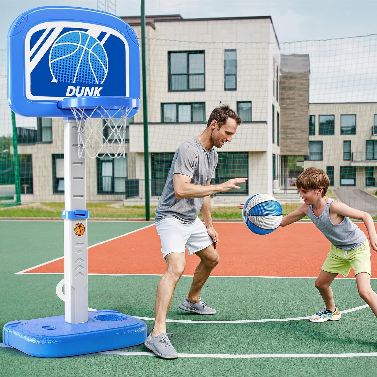 Basketball Hoop Indoor , Adjustable Poolside Hoops with 4 Balls and Pump, Indoor Outdoor Basketball Game, Christmas Birthday Gift
