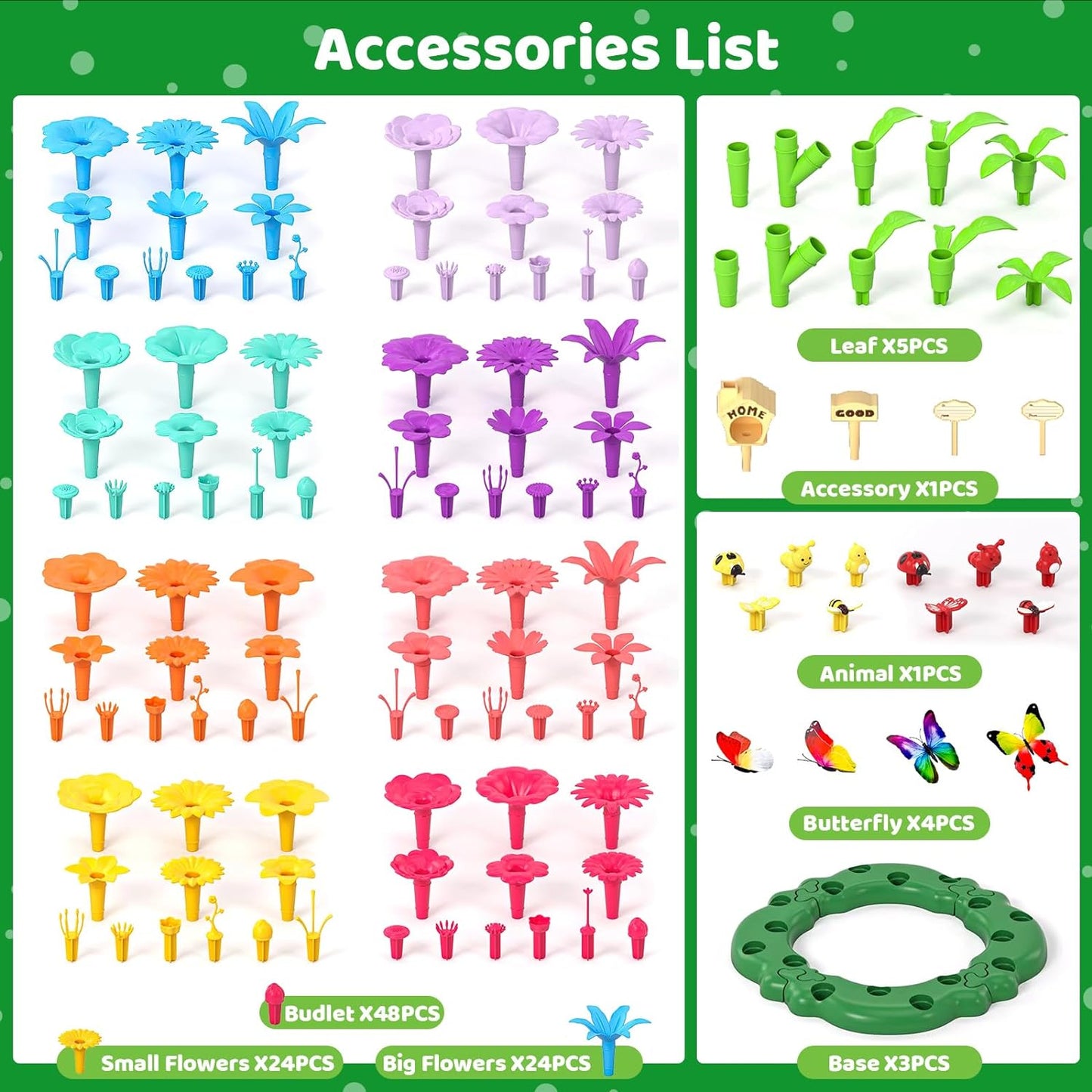 Garden building toys, upgraded DIY building stacking toys.