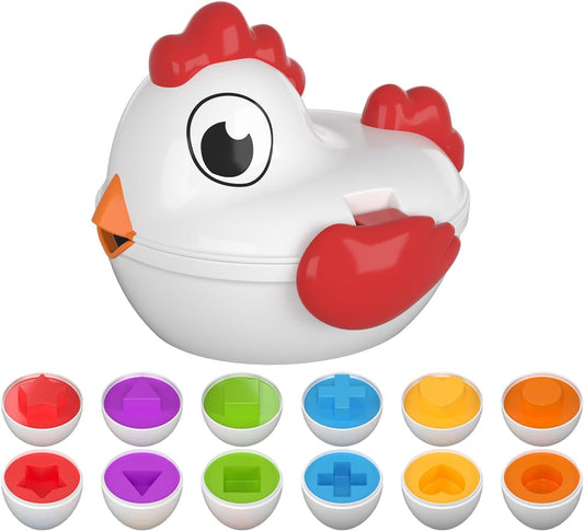 Easter Egg Toys - Color-matching game shape classification with 6 toy eggs