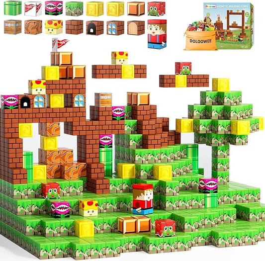 120-piece magnetic building block set - Magnetic cubes suitable for children aged 4-8