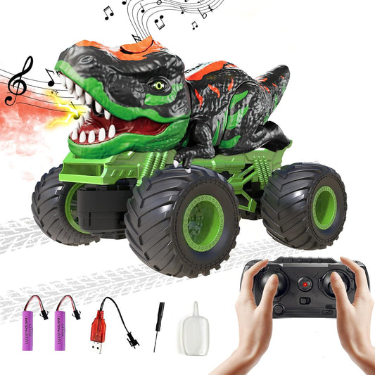 2.4Ghz remote-controlled dinosaur car toy, with light and sound sprays