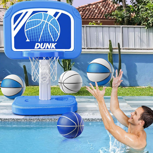 Basketball Hoop Indoor , Adjustable Poolside Hoops with 4 Balls and Pump, Indoor Outdoor Basketball Game, Christmas Birthday Gift