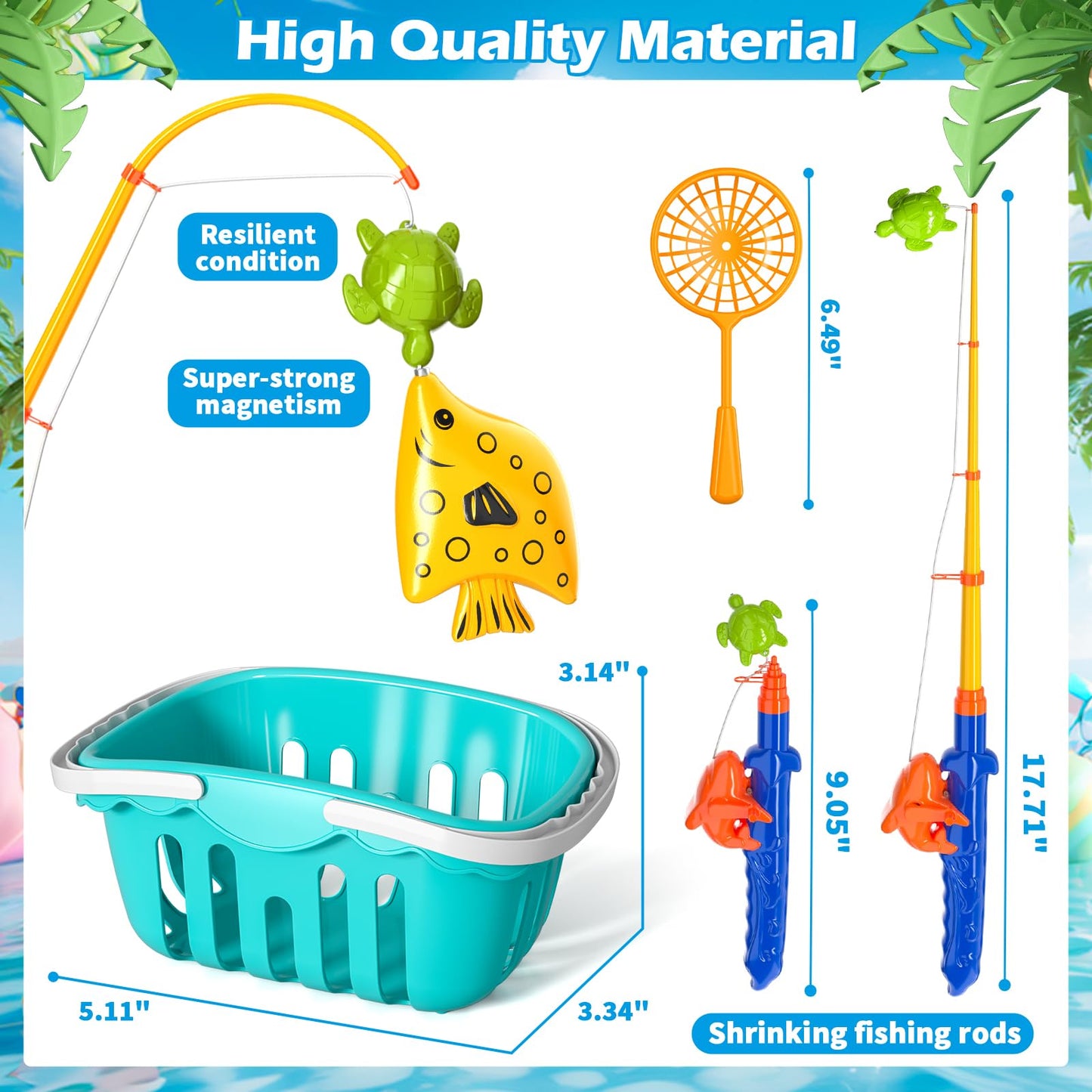 Fishing games, bathtub toys, 48 pieces