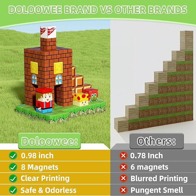 120-piece magnetic building block set - Magnetic cubes suitable for children aged 4-8