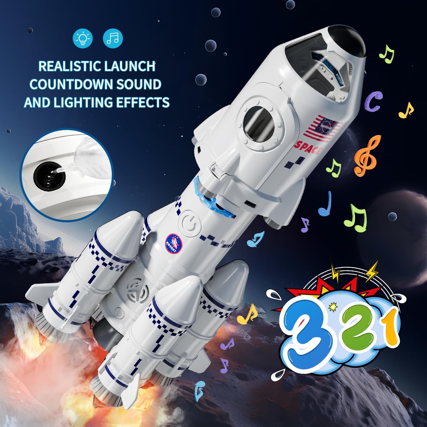 Aerospace flying toy rocket toy (for 2 astronauts)