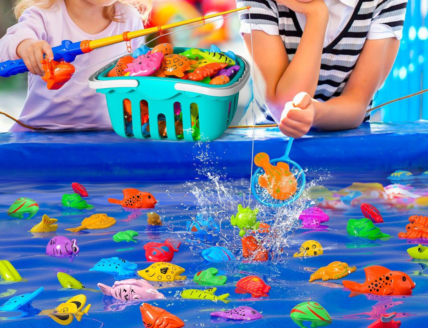Fishing games, bathtub toys, 48 pieces