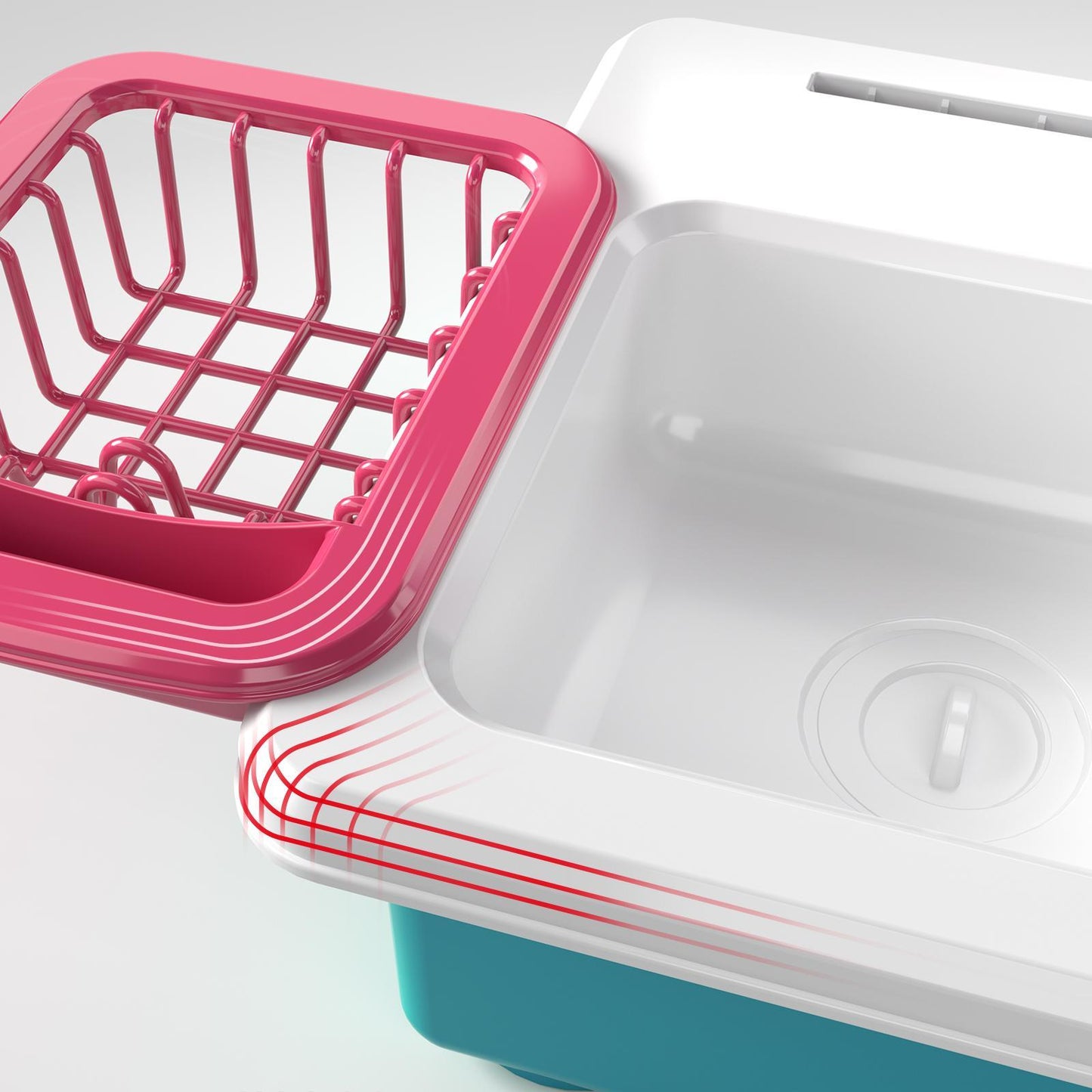 Kitchen sink toys, pink electric dishwasher set